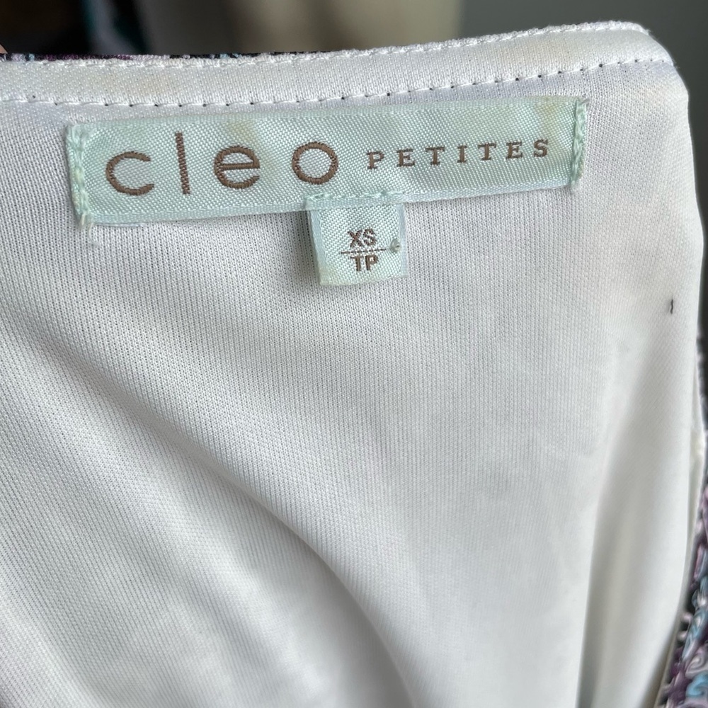 Cleo Paisley Bell Sleeve Dress Sz XS Feminine Peacock Below Knee Pretty Classy - Picture 13 of 15